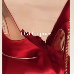 Ferragamo satin red shoes